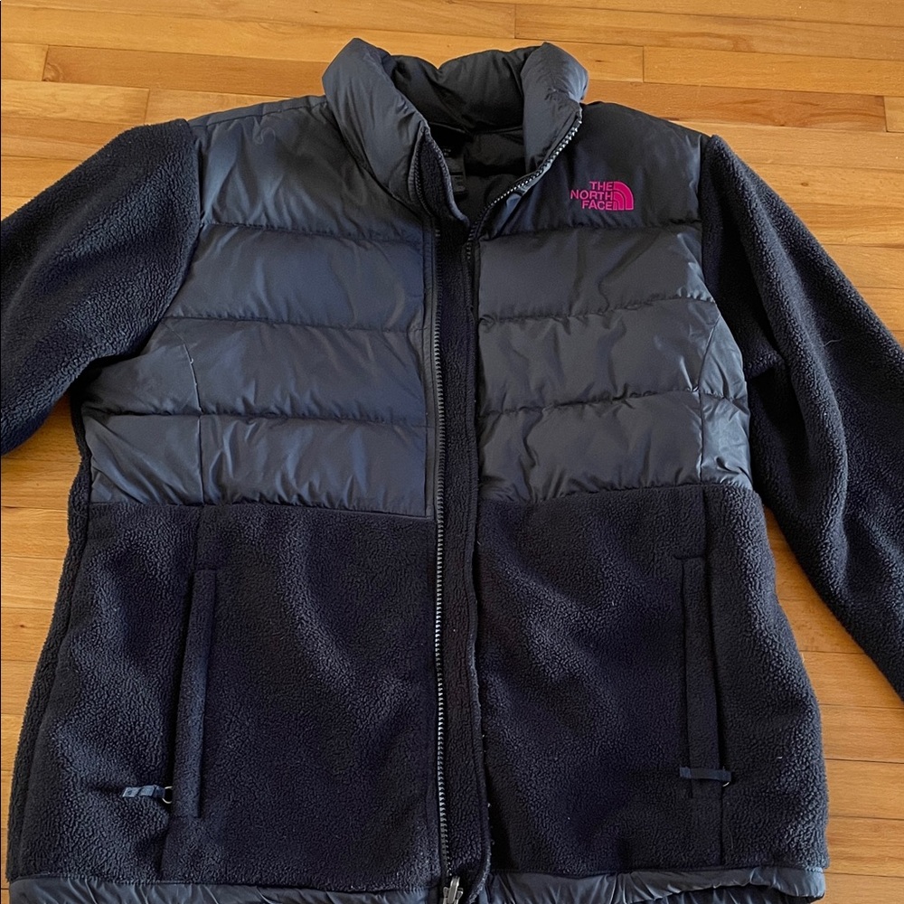 The North Face Black Jacket with Pink Logo